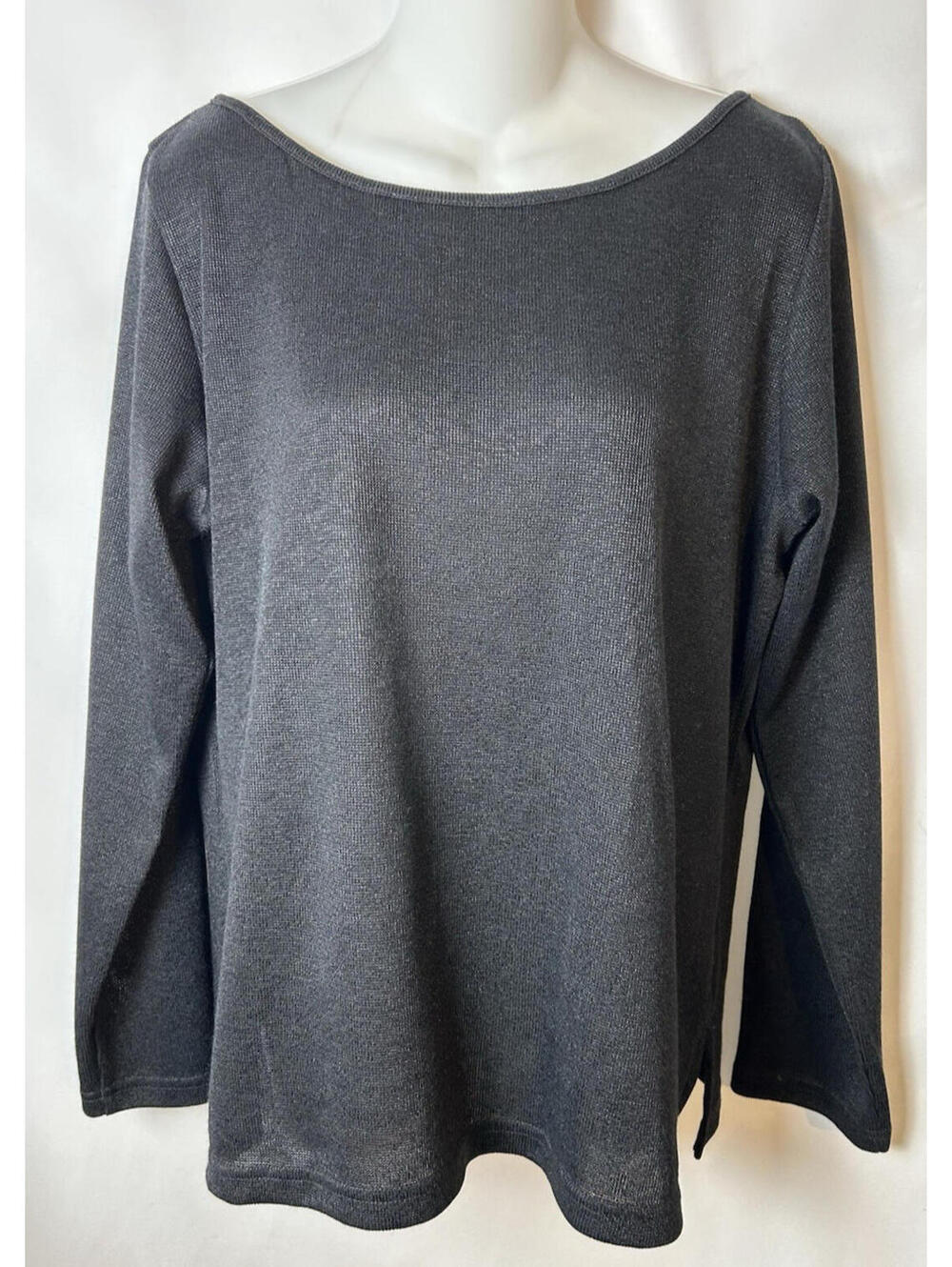 Dress For Success Black Long Sleeve Top   Size Large   NWT